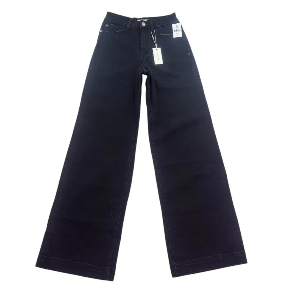 Warp + Weft NCE Nice Cote Wide Leg Black Jeans Size 24 NWT - Picture 9 of 16